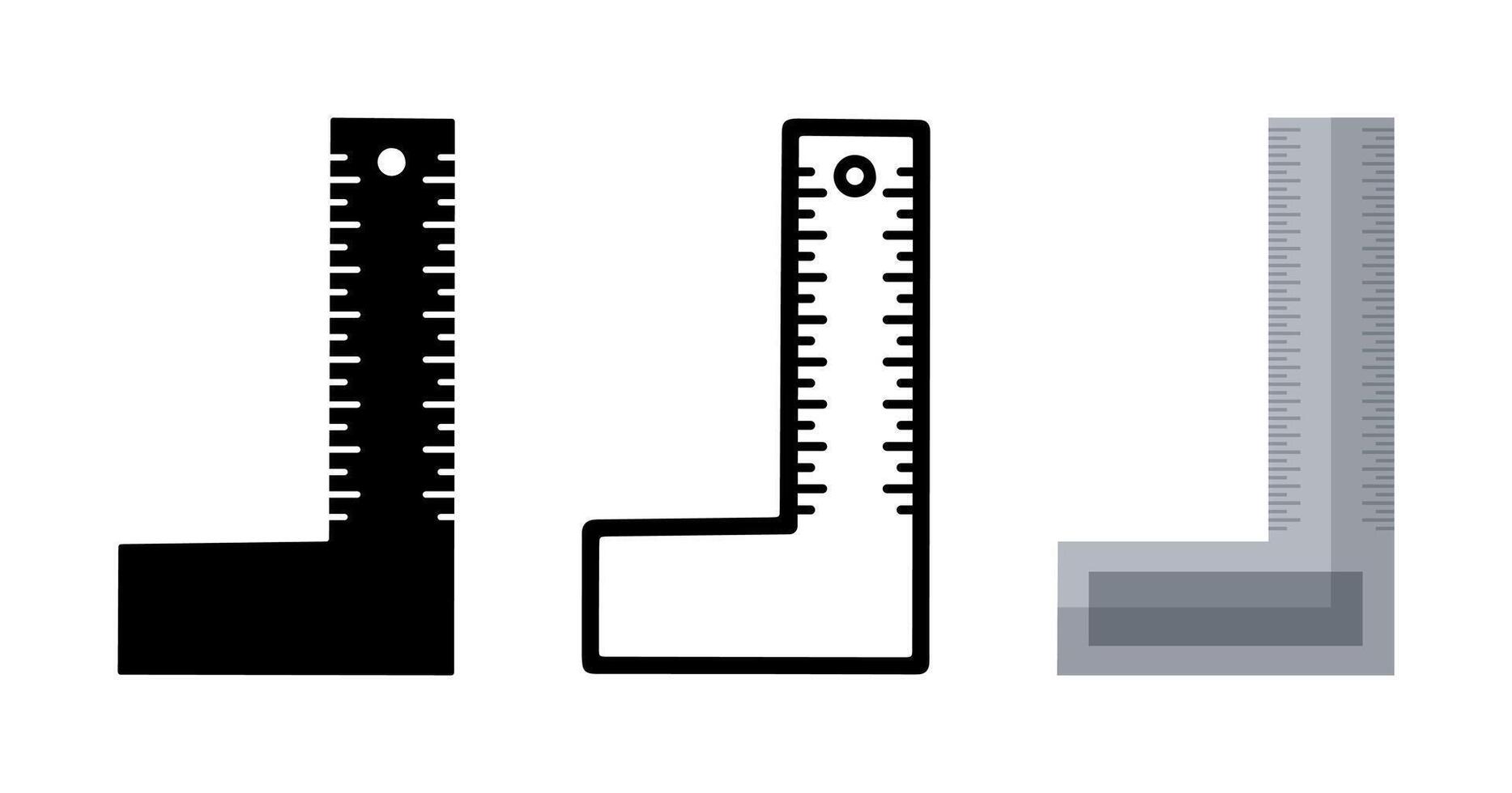 Set of Square ruler cartoon doodle, , Illustration. vector
