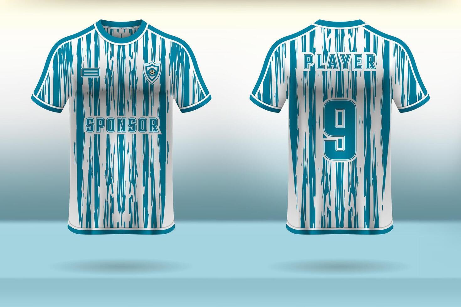 Abstract striped background, blue and white jersey design vector