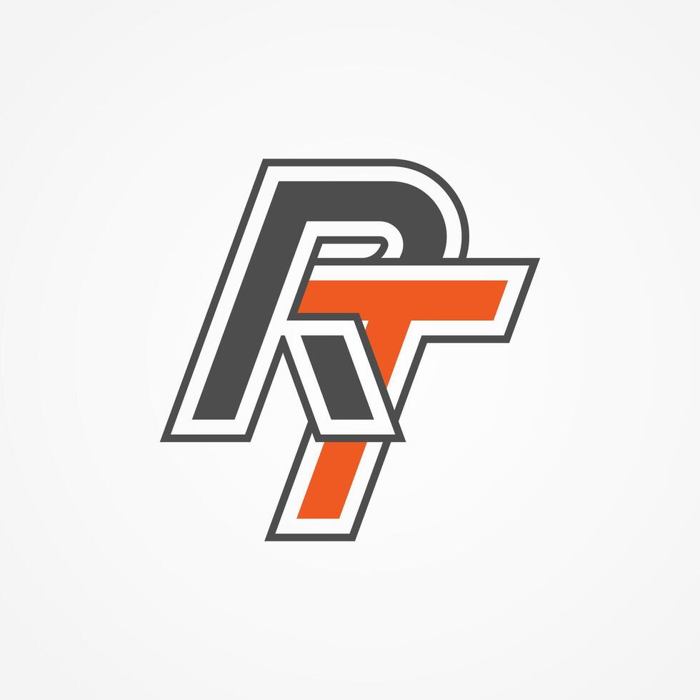 Initial Letter RT or TR Logo, Monogram Logo letter R with T combination, design logo template, illustration vector