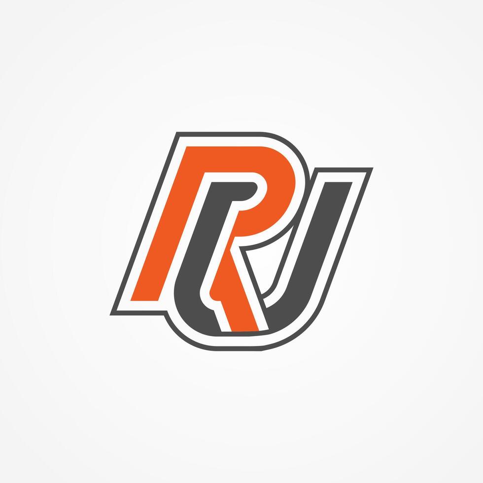 Initial Letter RU or UR Logo, Monogram Logo letter R with U combination, design logo template, illustration vector