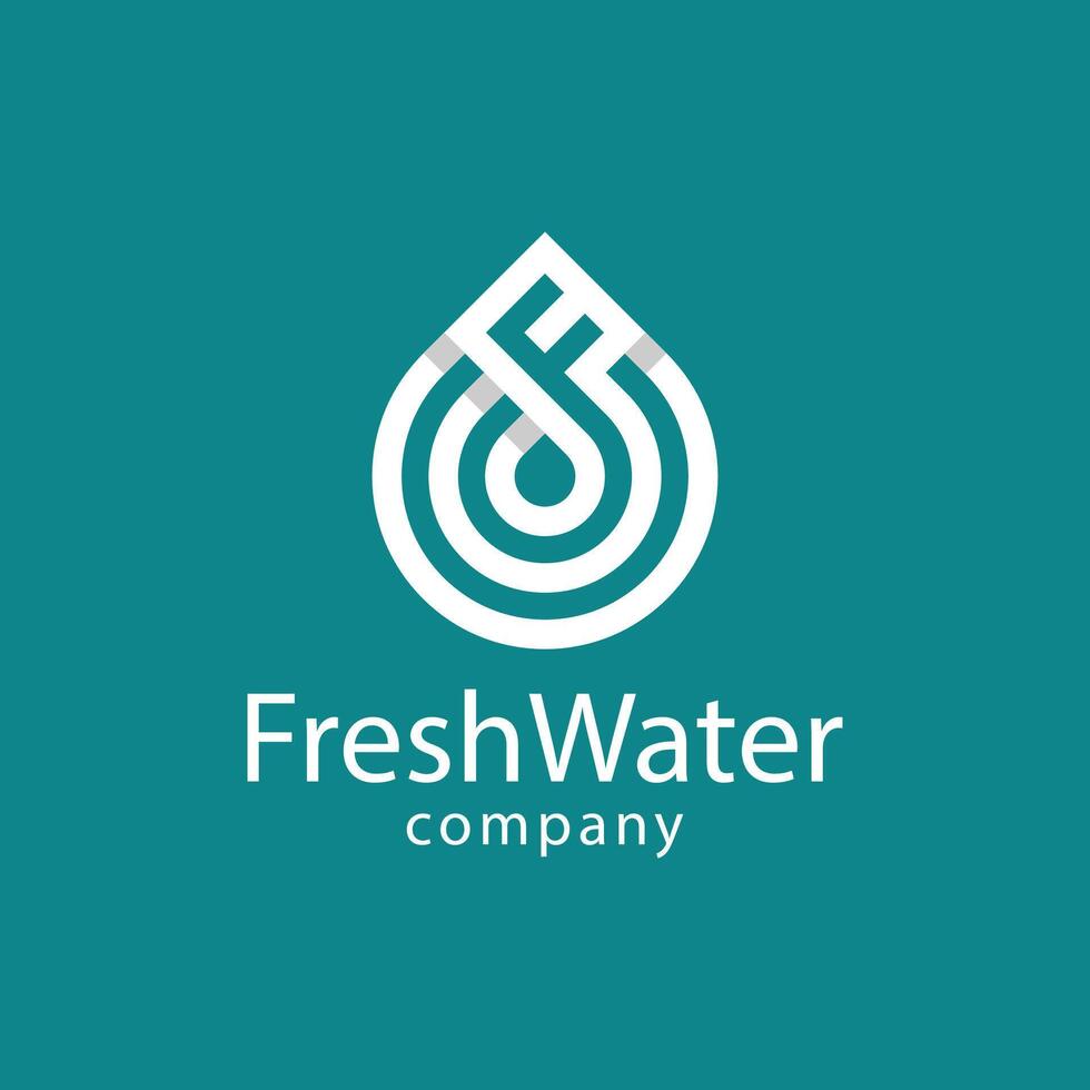 Initial letter F water drop logo, letter F with tunder droplet icon combination, flat design logo template, illustration vector