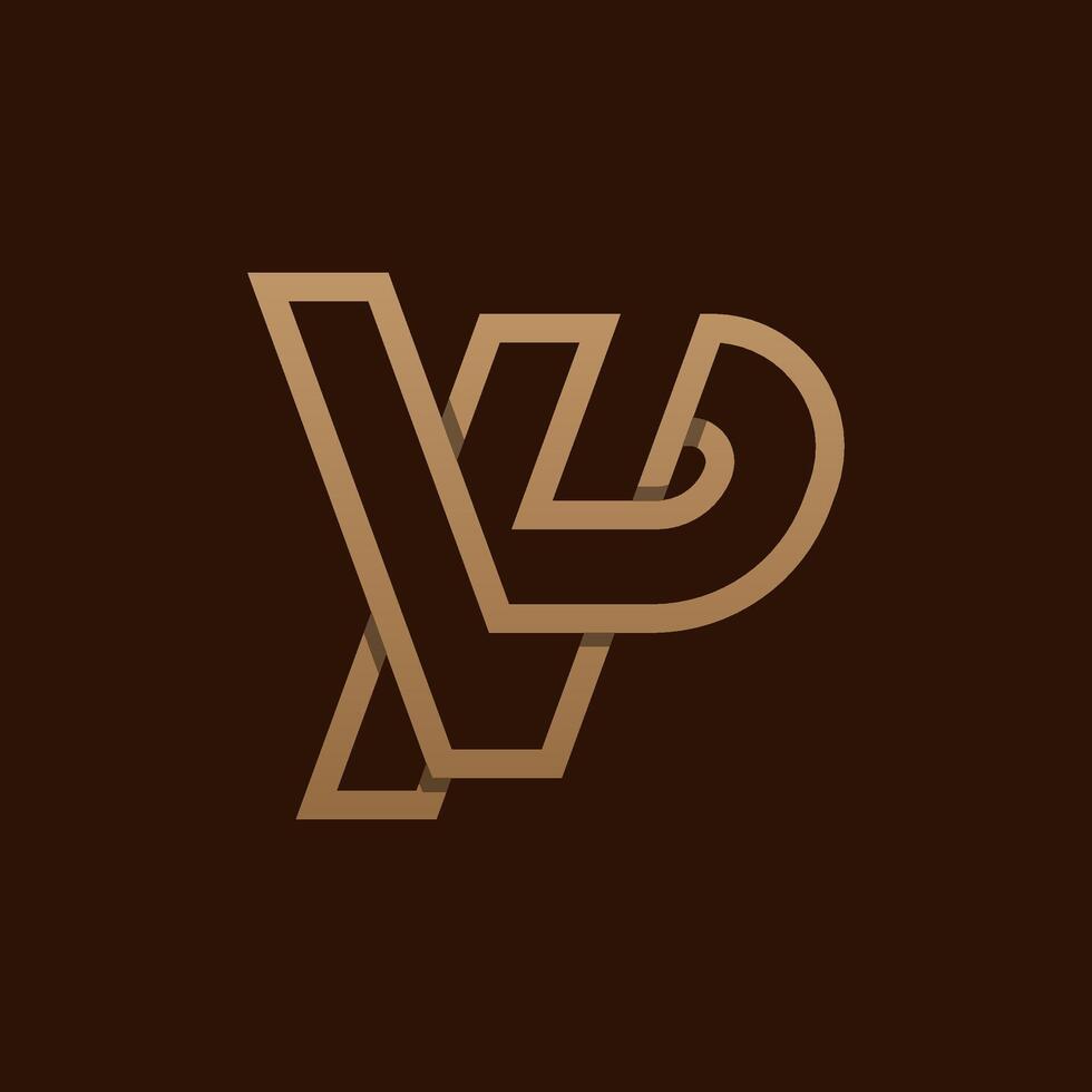 Initial Letter PV or VP Logo, Monogram Logo letter P with V combination, design logo template, illustration vector