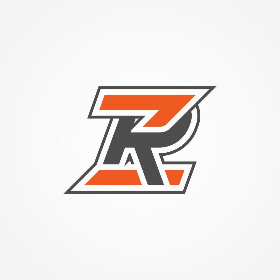 Initial Letter RZ or ZR Logo, Monogram Logo letter R with Z combination, design logo template, illustration vector