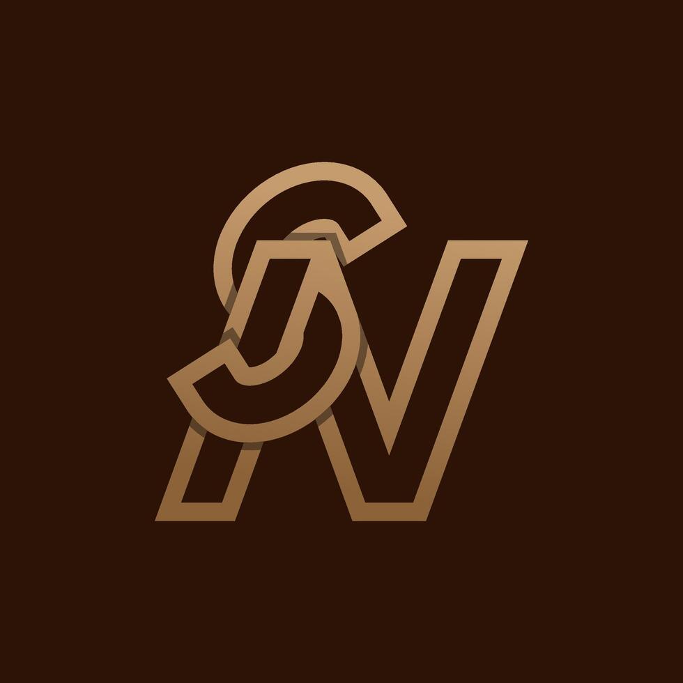 Initial Letter NS or SN Logo, Monogram Logo letter N with S combination, design logo template, illustration vector