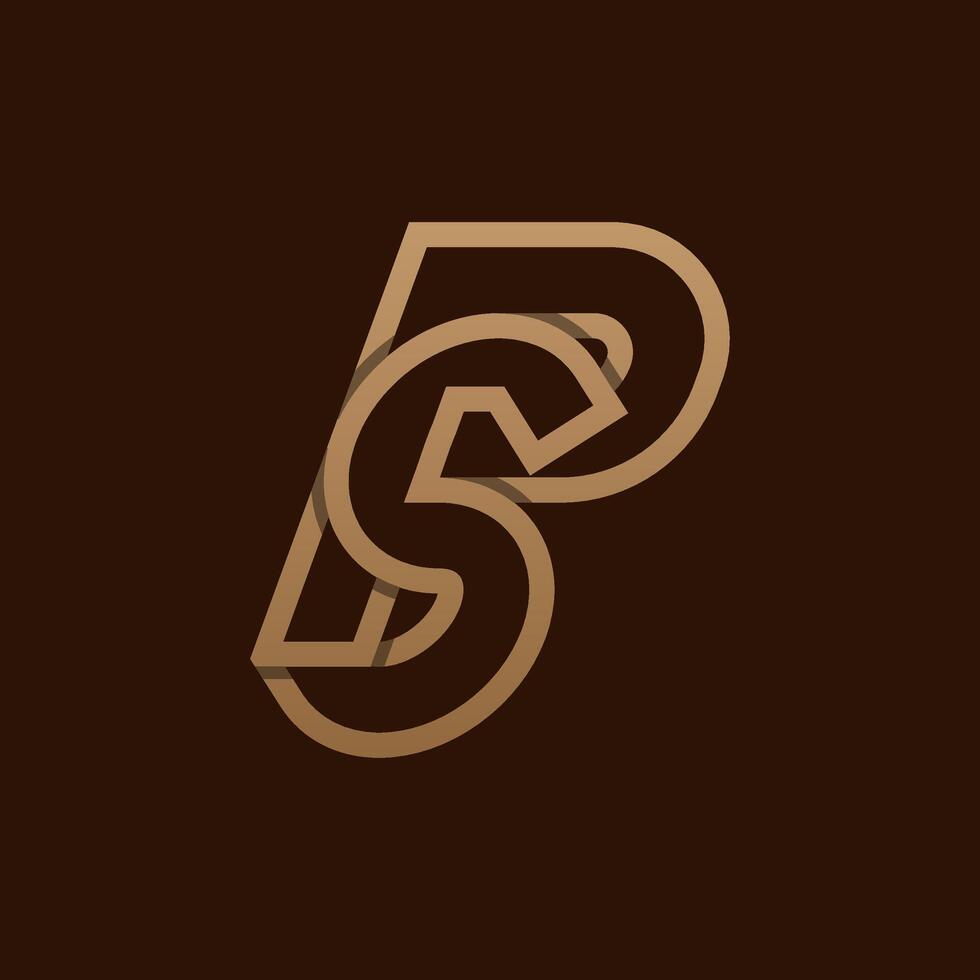 Initial Letter PS or SP Logo, Monogram Logo letter P with S combination, design logo template, illustration vector