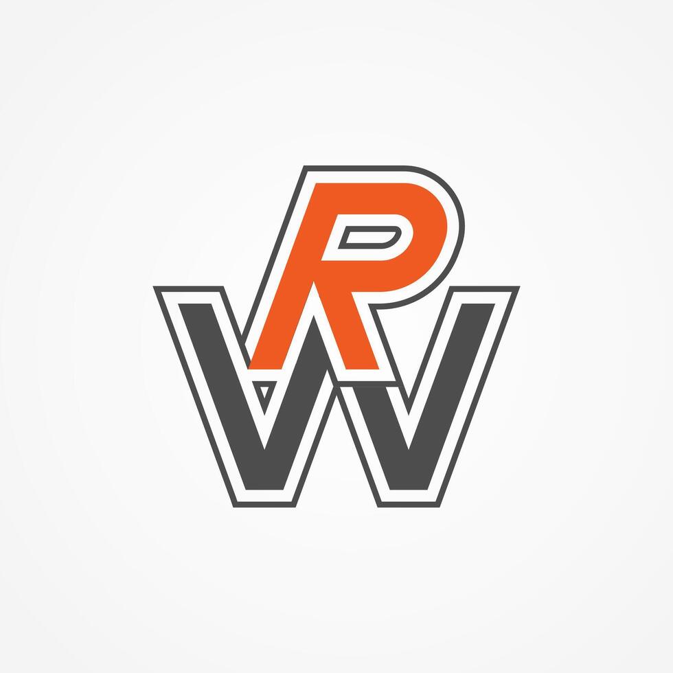 Initial Letter RW or WR Logo, Monogram Logo letter R with W combination, design logo template, illustration vector