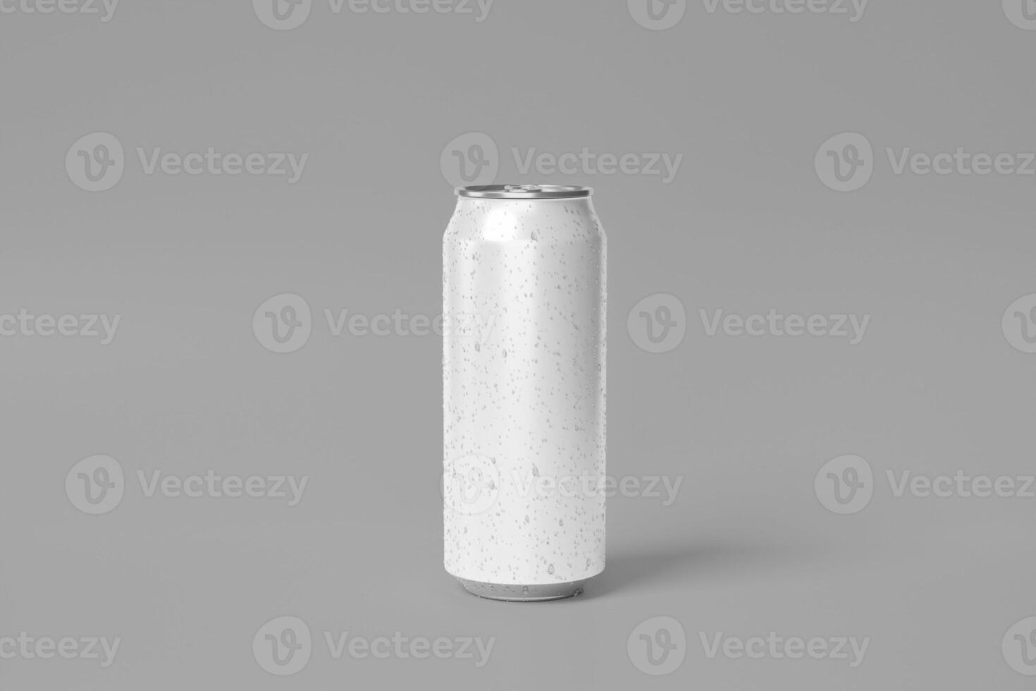 a can of white liquid is shown on a gray background. photo