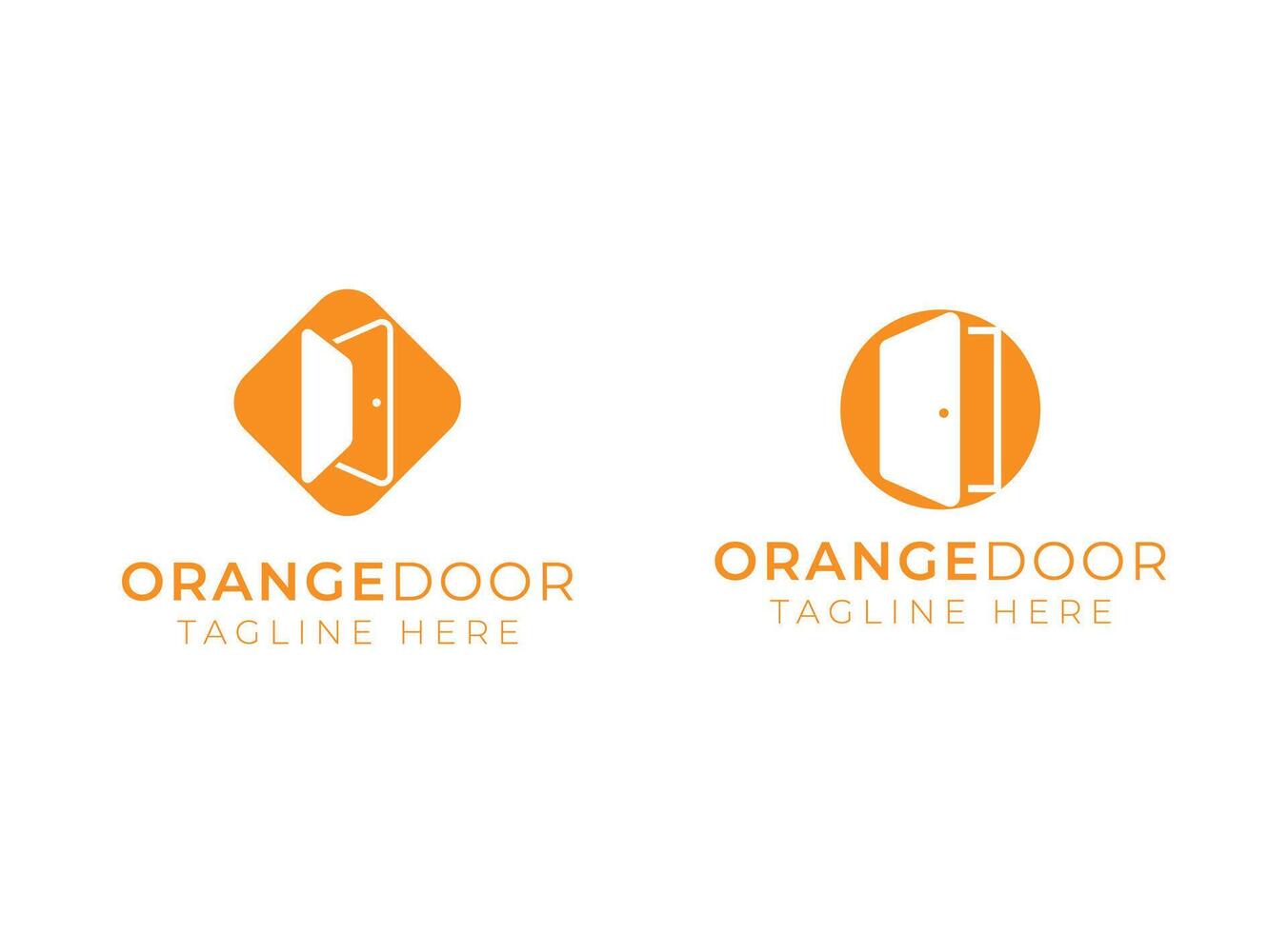 Orange door logo design. Door logo design vector