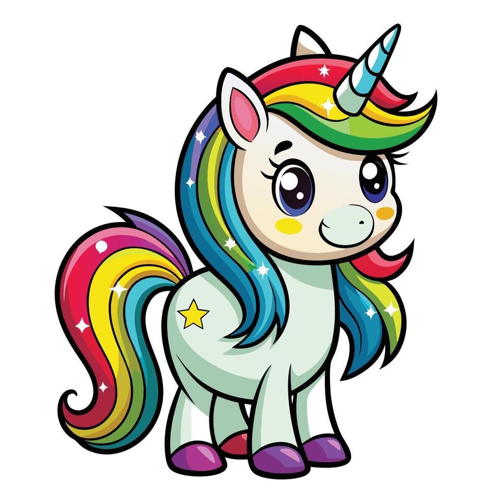 Unicorn Animation Character vector