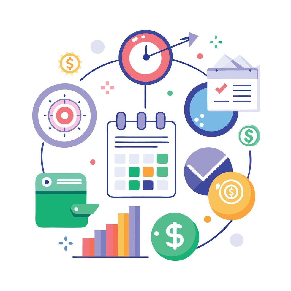 Personal Finance Management and Saving Graphic vector