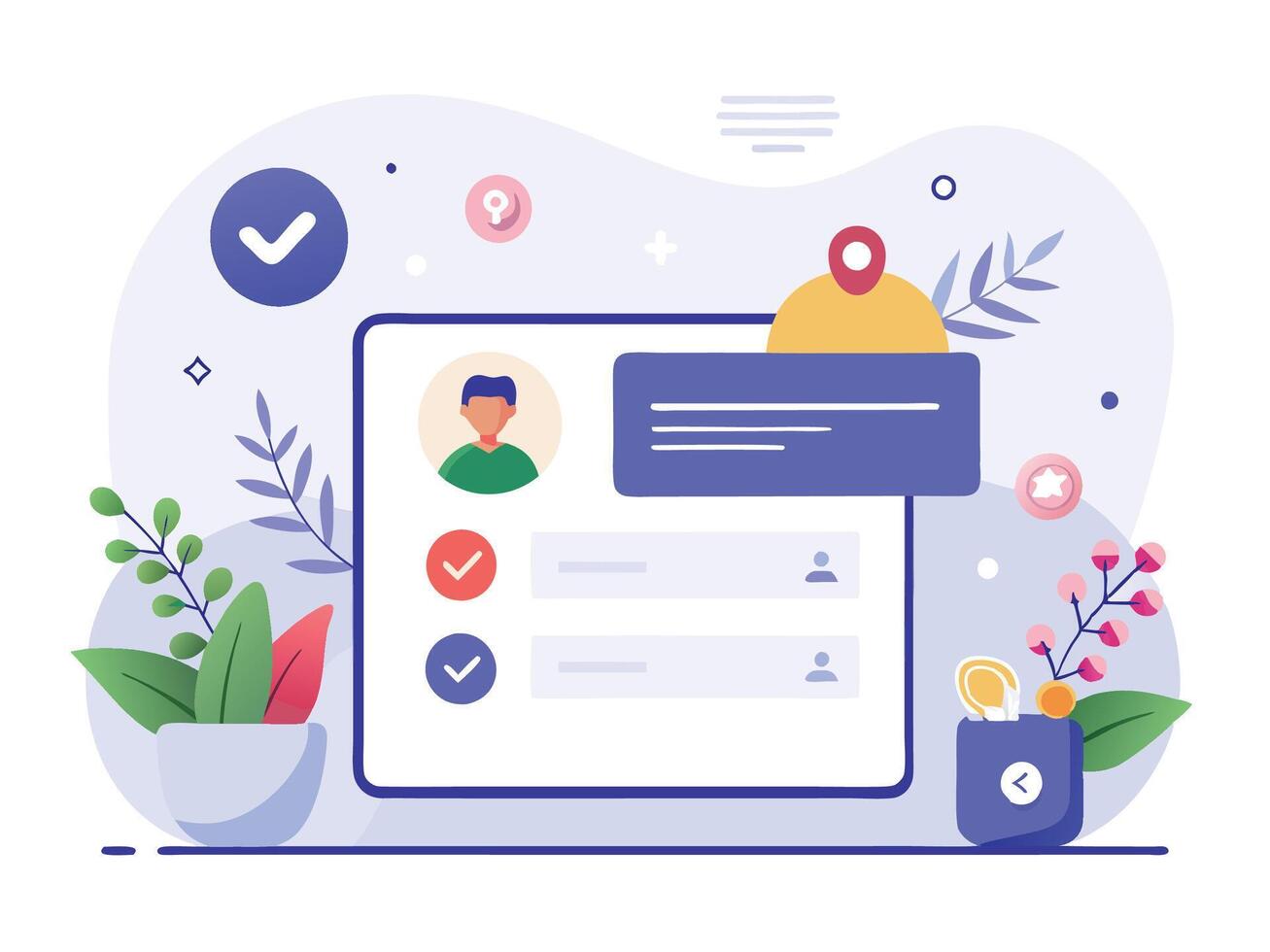 User Profile Wireframe Concept vector