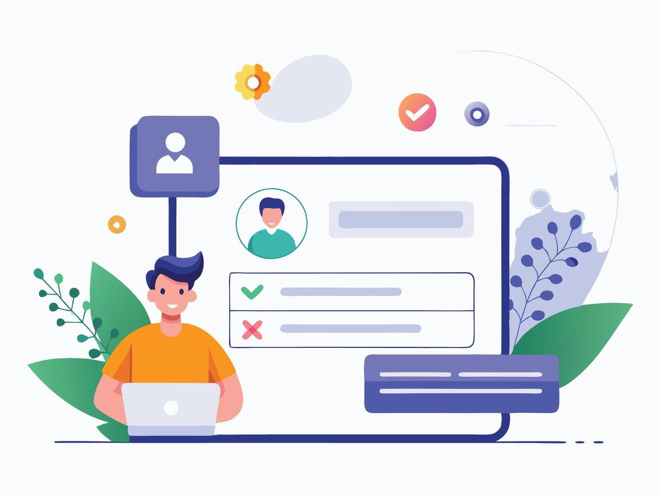 Wireframe Blueprint for User Sign Up and Log In vector