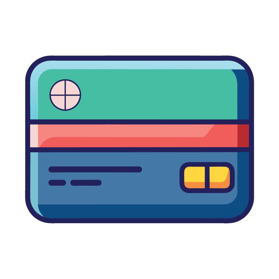 Debit and Credit Card Drawings on White Backdrop vector