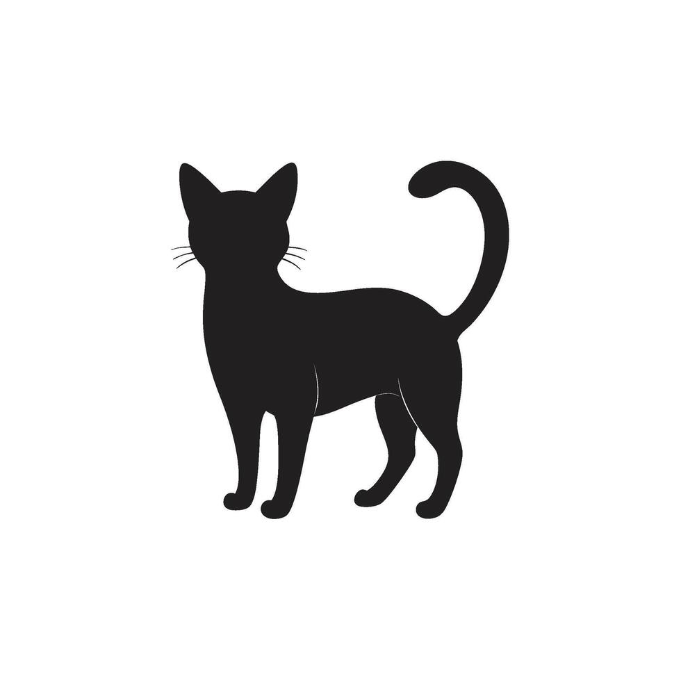 White Canvas with Black Cat vector