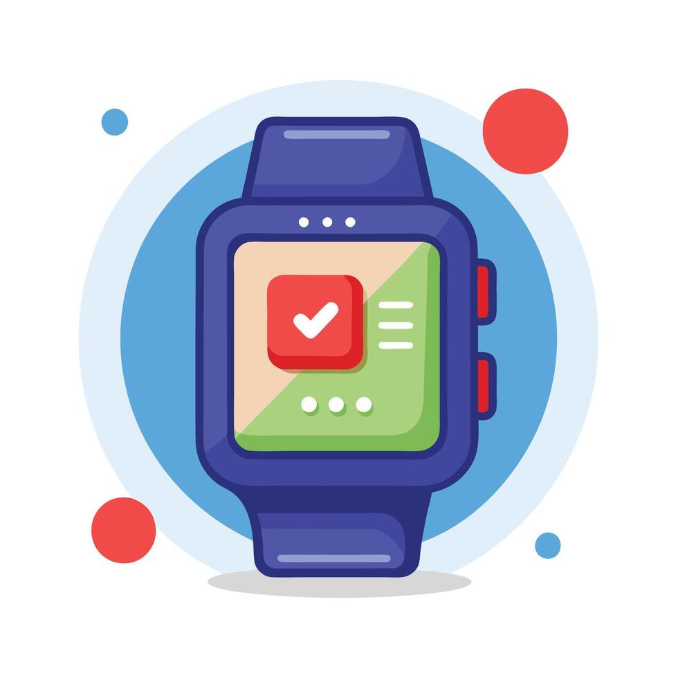 Graphic of Smartwatch with Alerts vector
