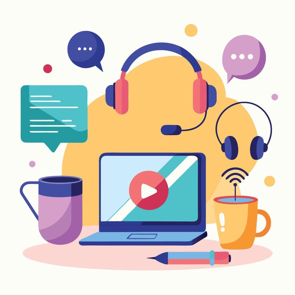 Digital Workspace for Collaborative Brainstorming vector