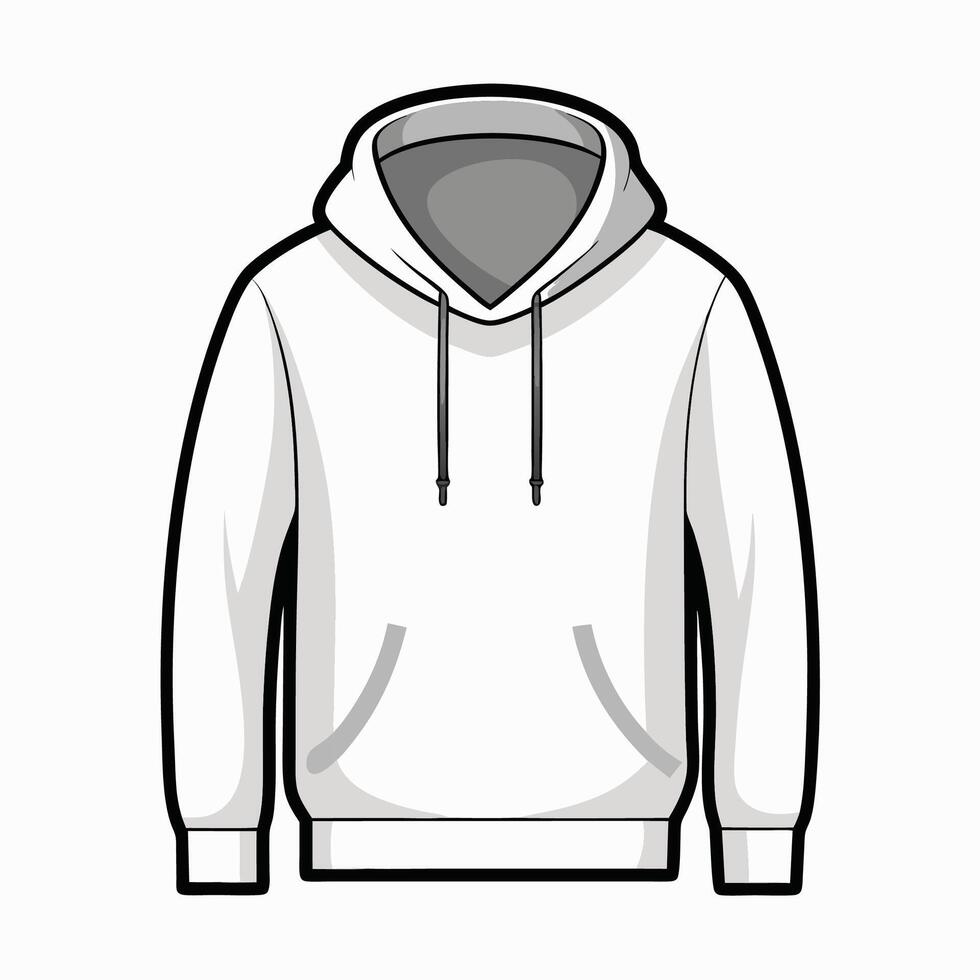 Hoodie Shape on White Canvas vector