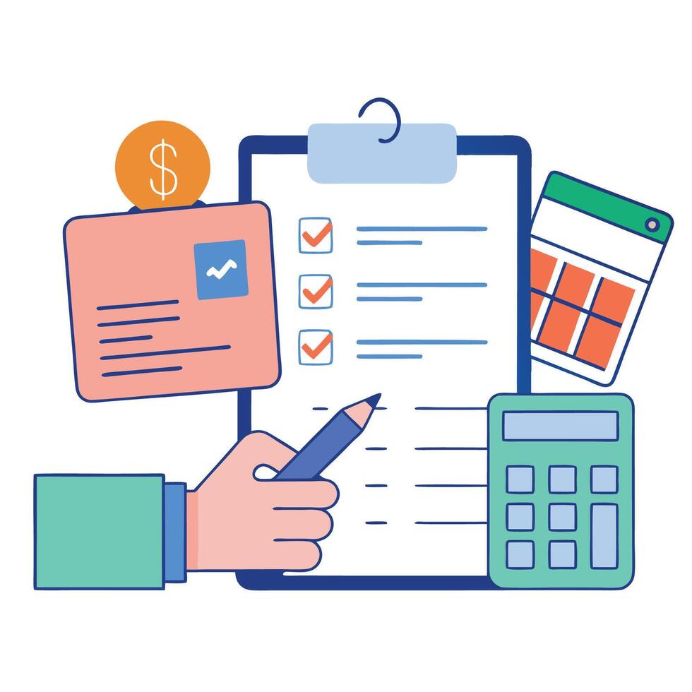 Graphic of Personal Savings and Finance Management vector