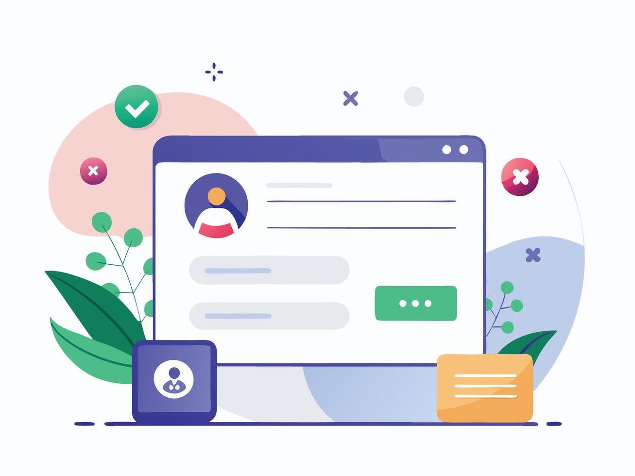 User Profile Wireframe Illustration vector