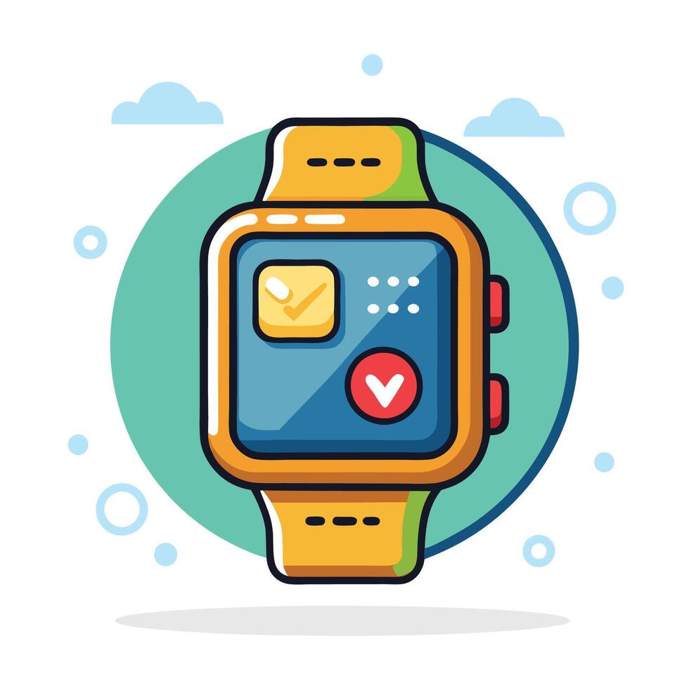 Smartwatch Displaying Notifications vector