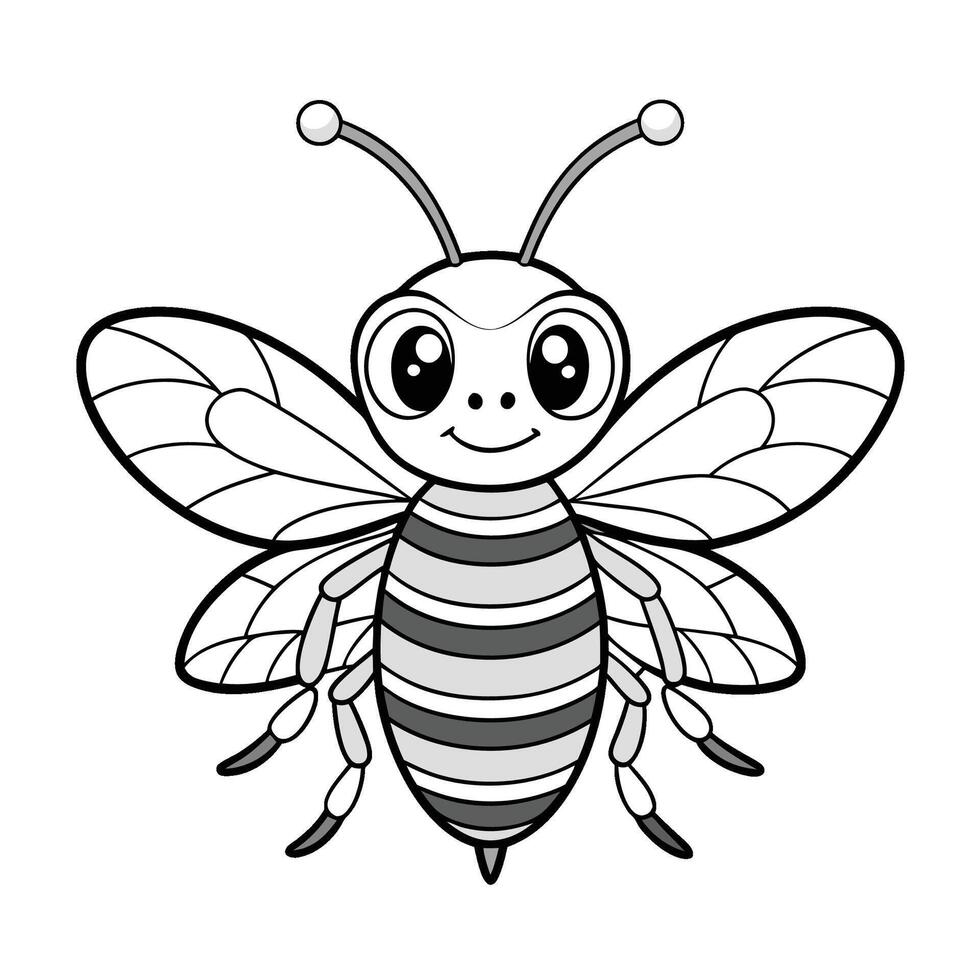 Colorful Bee Page for Kids vector