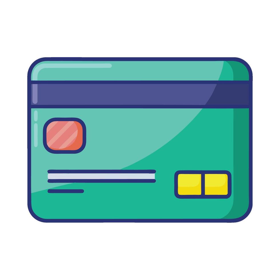 White Background Featuring Debit and Credit Card Illustrations vector