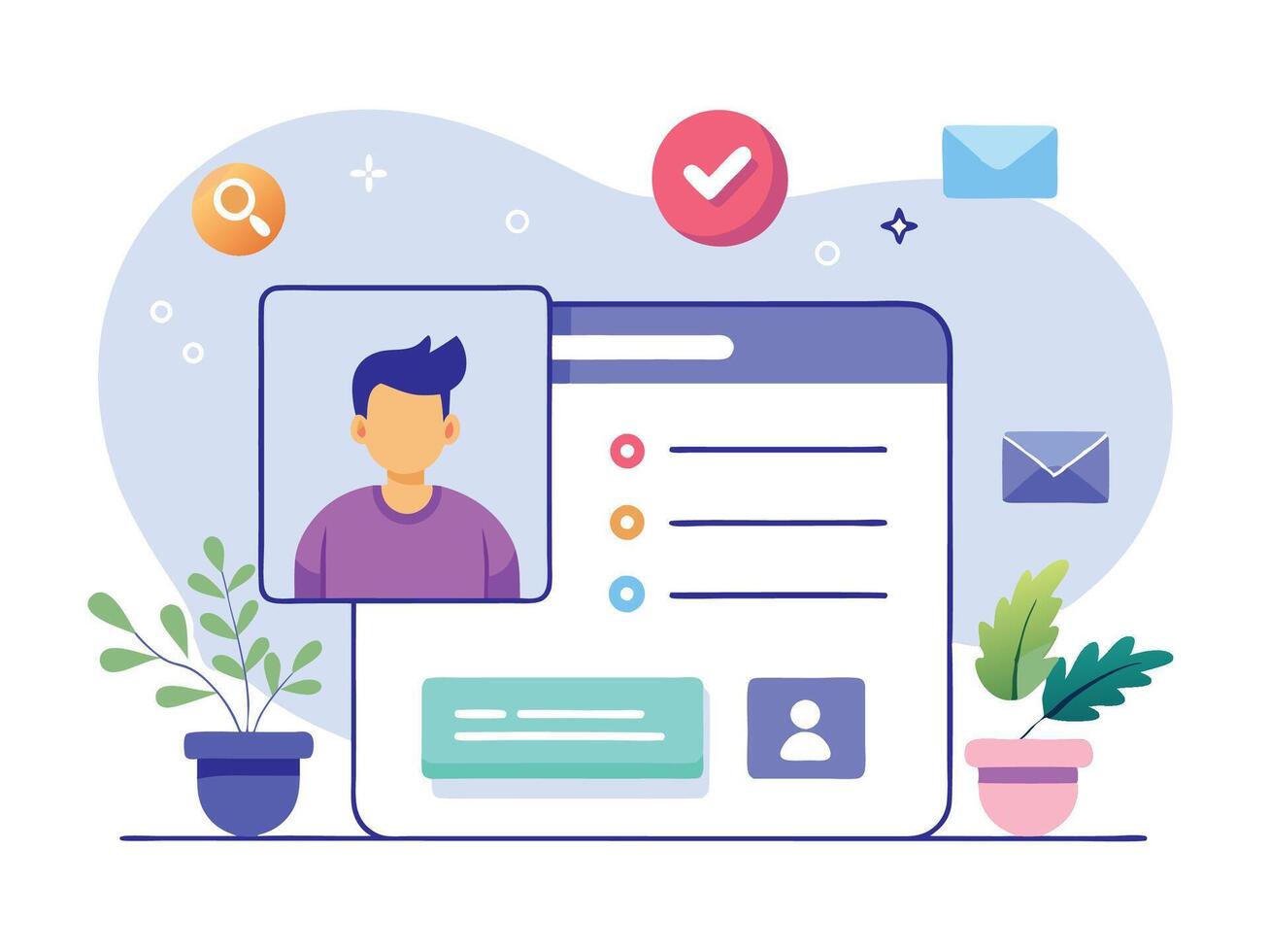 User Profile Page Wireframe vector