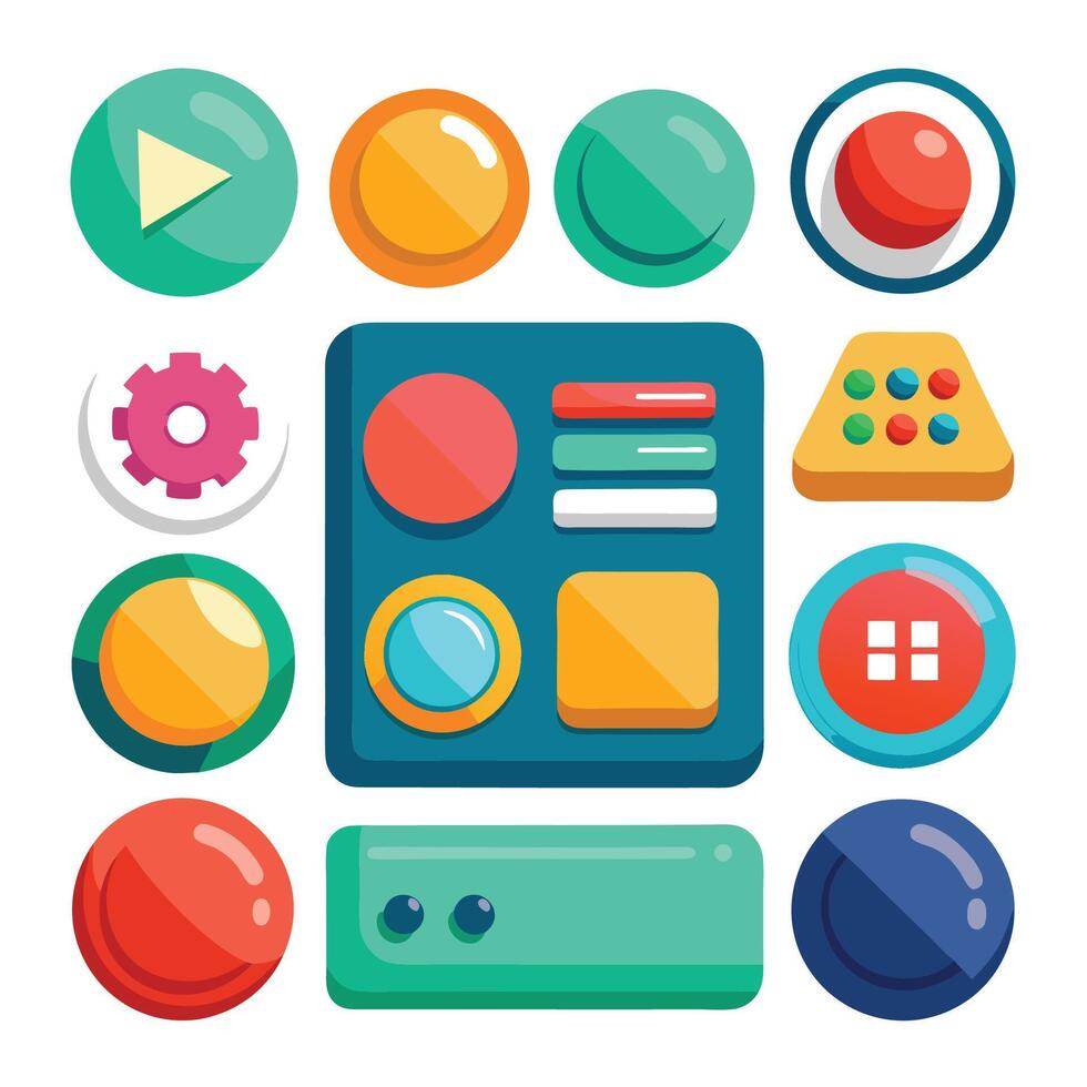 Creative Button Collection for Websites vector