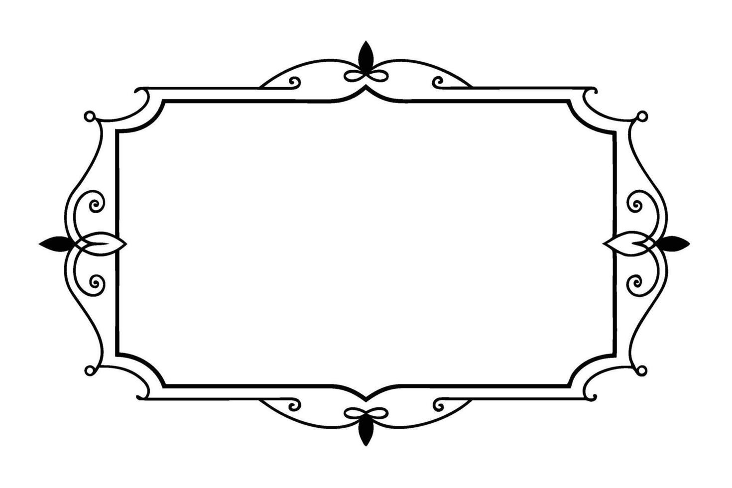Contemporary Black and White Frame for White Background vector