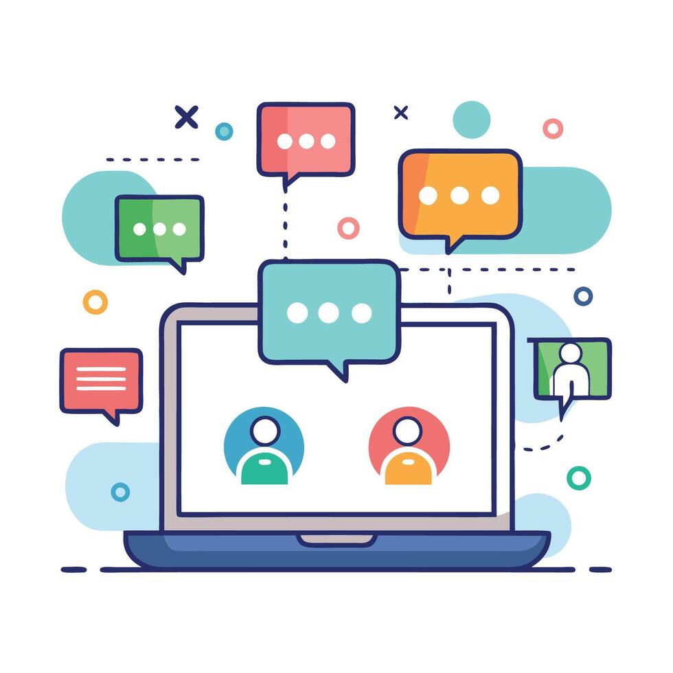 Digital Workspace for Virtual Brainstorming vector