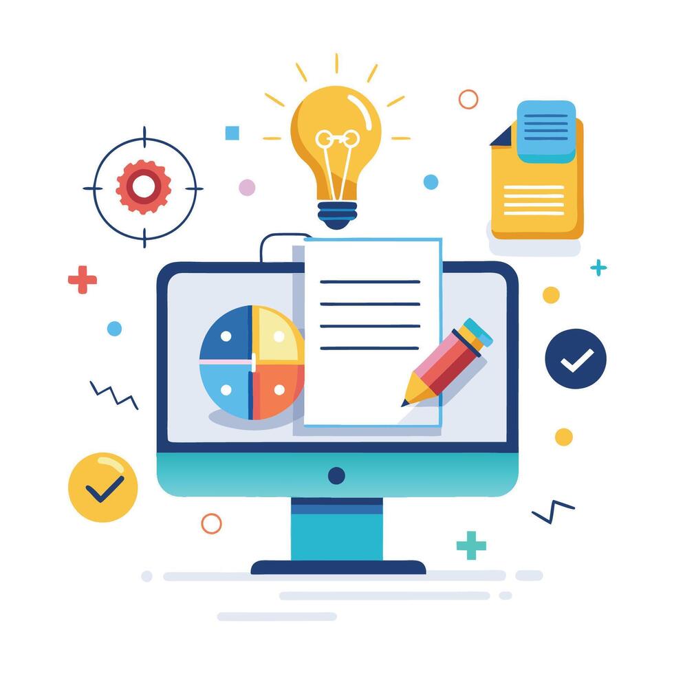 Digital Brainstorming Session Illustration vector