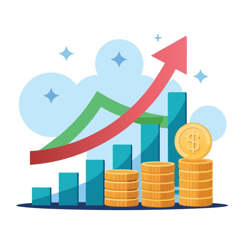 Money Growth Chart vector