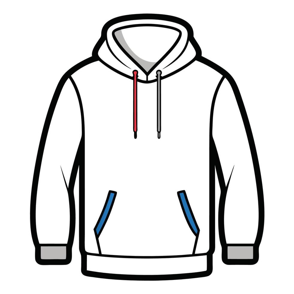 Outline of Hoodie on White Canvas vector