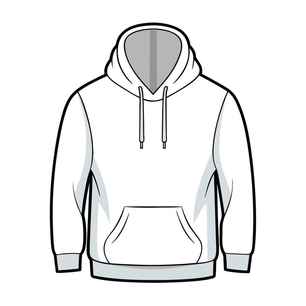 Hoodie Outline Illustration on White vector