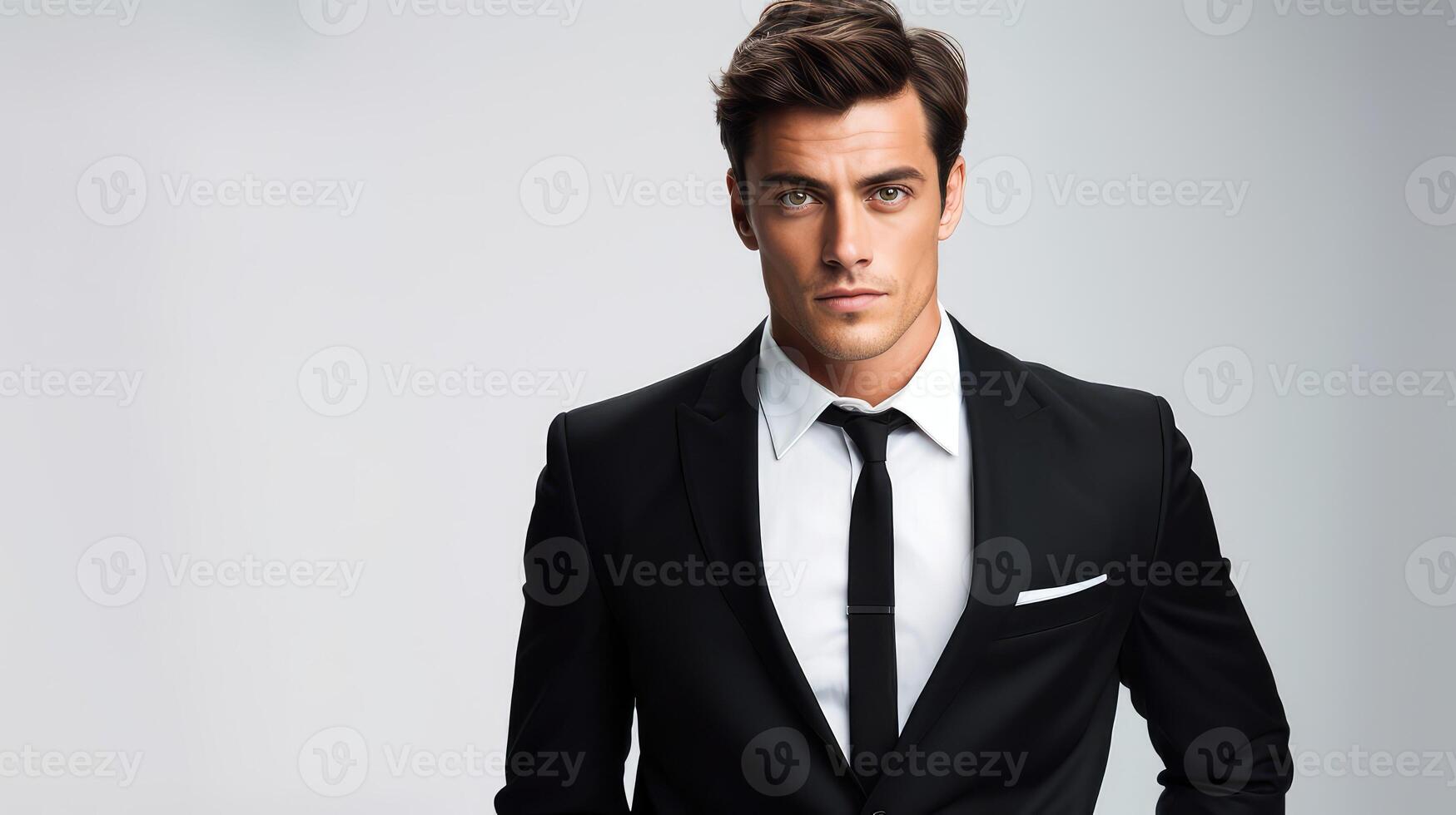 classic male model white background photo