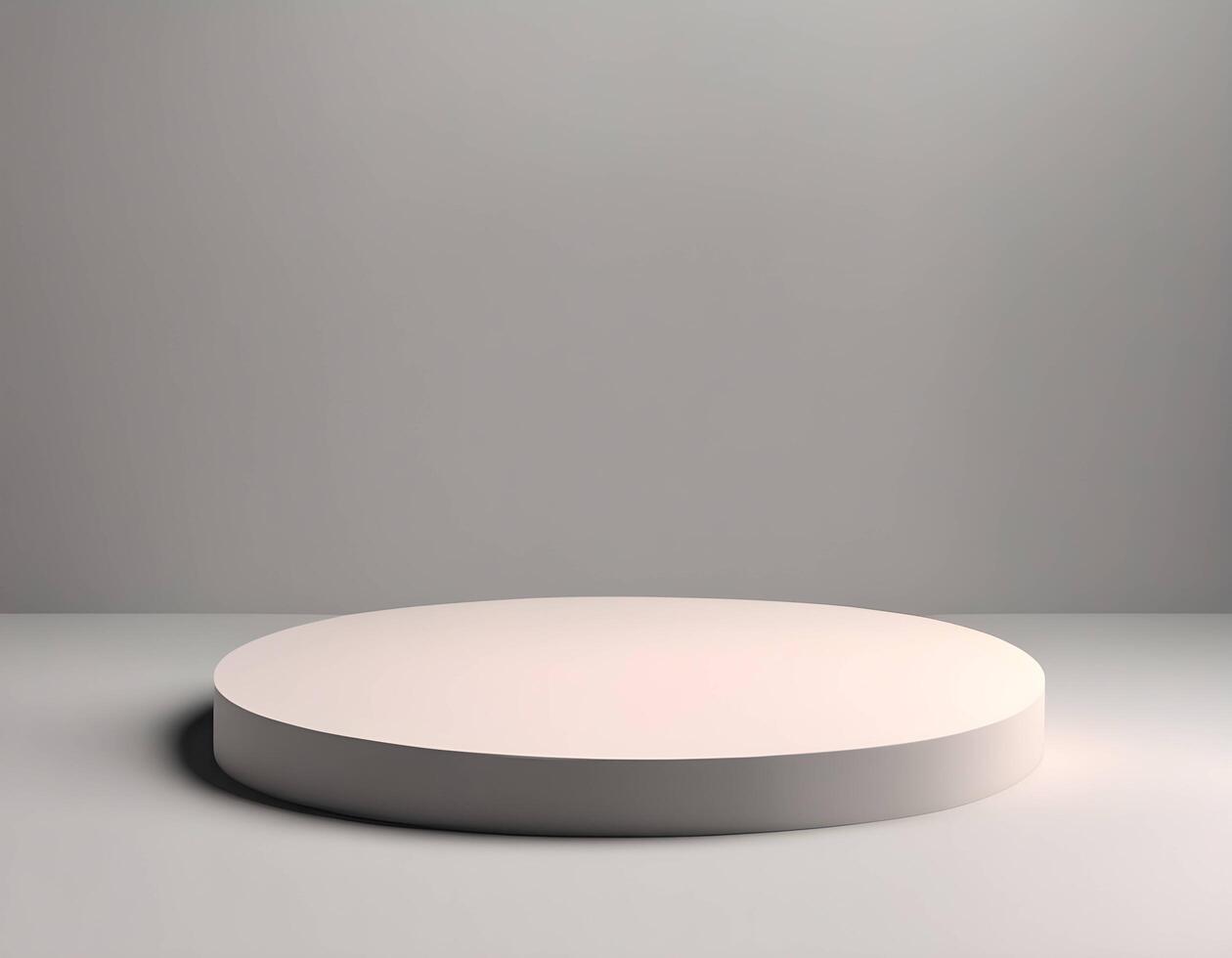 Simple low white minimal 3D composition with podium or stand on abstract shadow background for product display, white wall photo