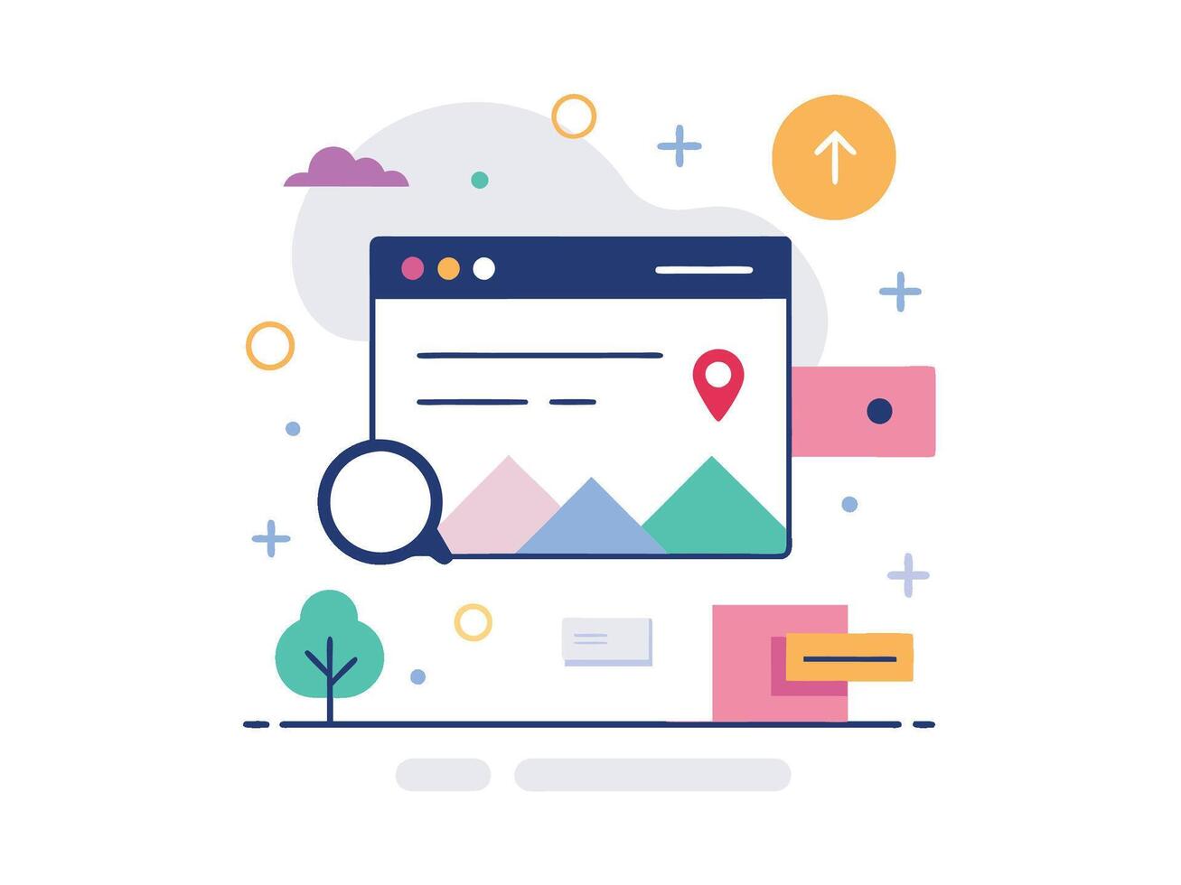 Web Search Browser Interface vector