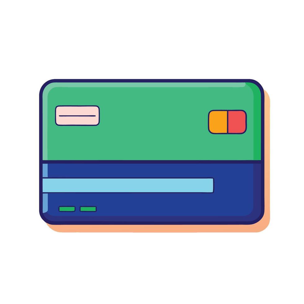 Credit and Debit Card Illustrations Against a White Background vector