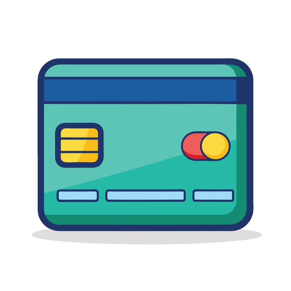 Debit and Credit Card Illustrations on White Background vector