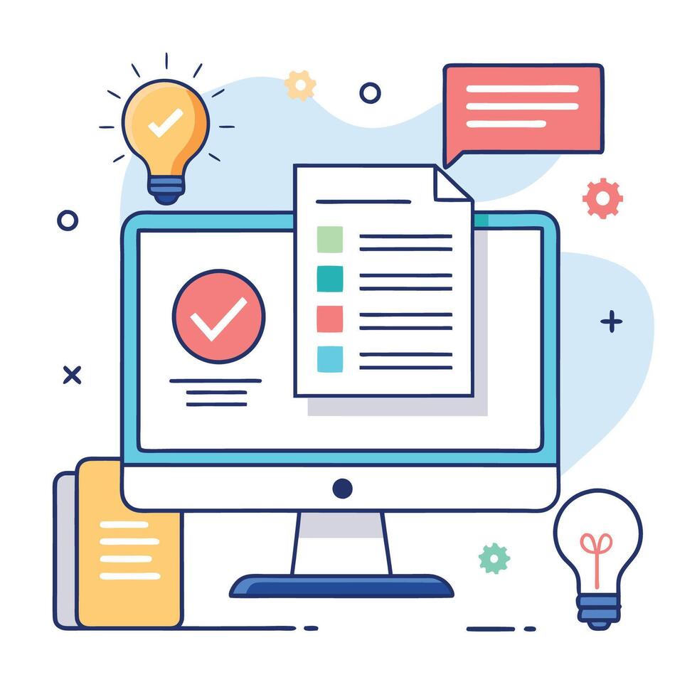 Digital Workspace for Virtual Brainstorming vector