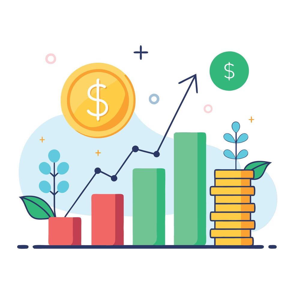 Financial Growth Progress Chart vector