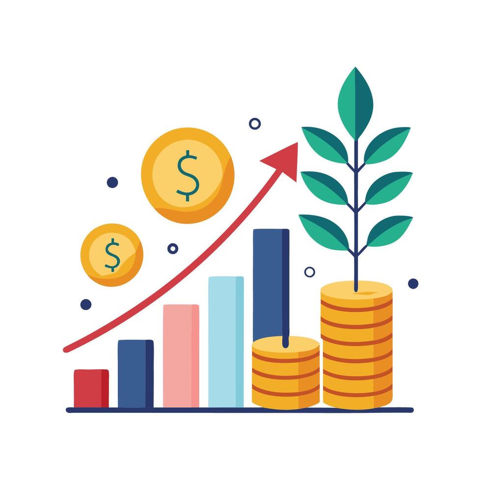 Money Growth Trendline vector