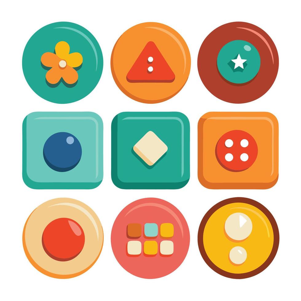Creative Button Collection for Websites vector