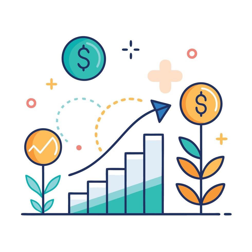 Financial Growth Increase Chart vector