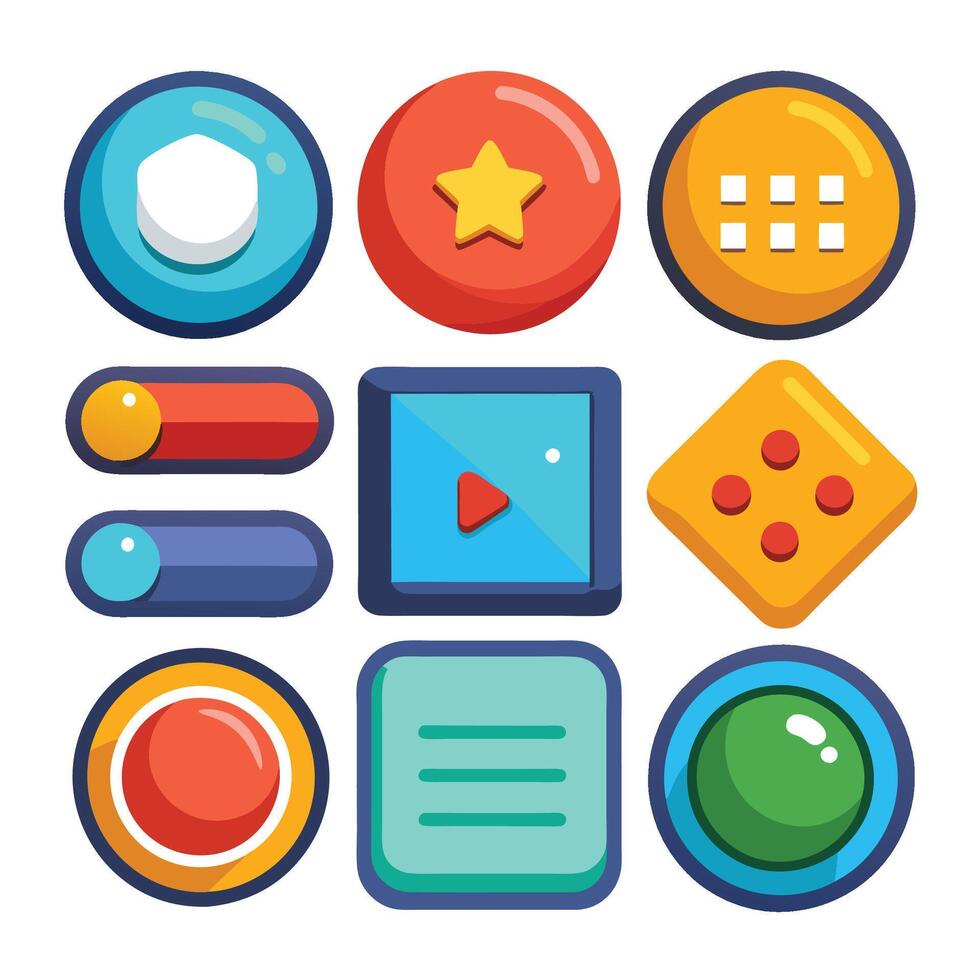 Web Button Library for Designers vector