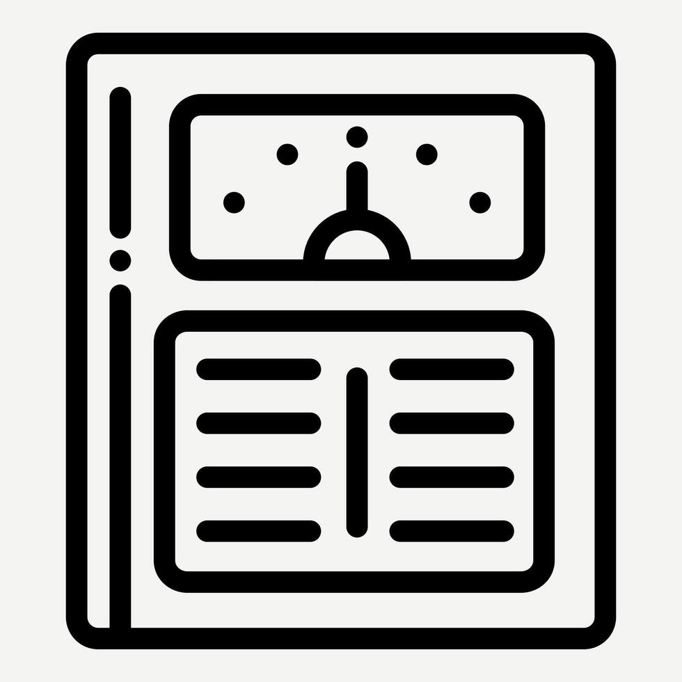 Weight scales icon in line style suitable for apps and infographics about diet. vector