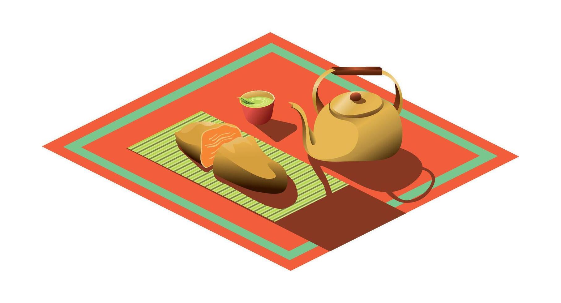 Tea and Sweet Potato vector