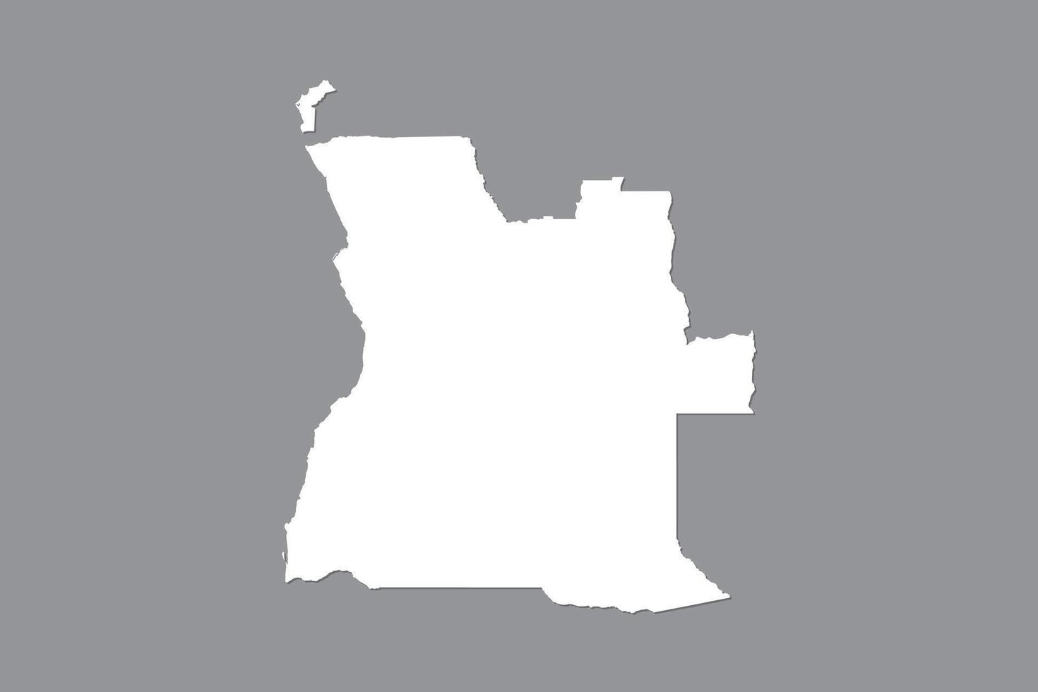 Angola map with single border using gray color on dark background vector