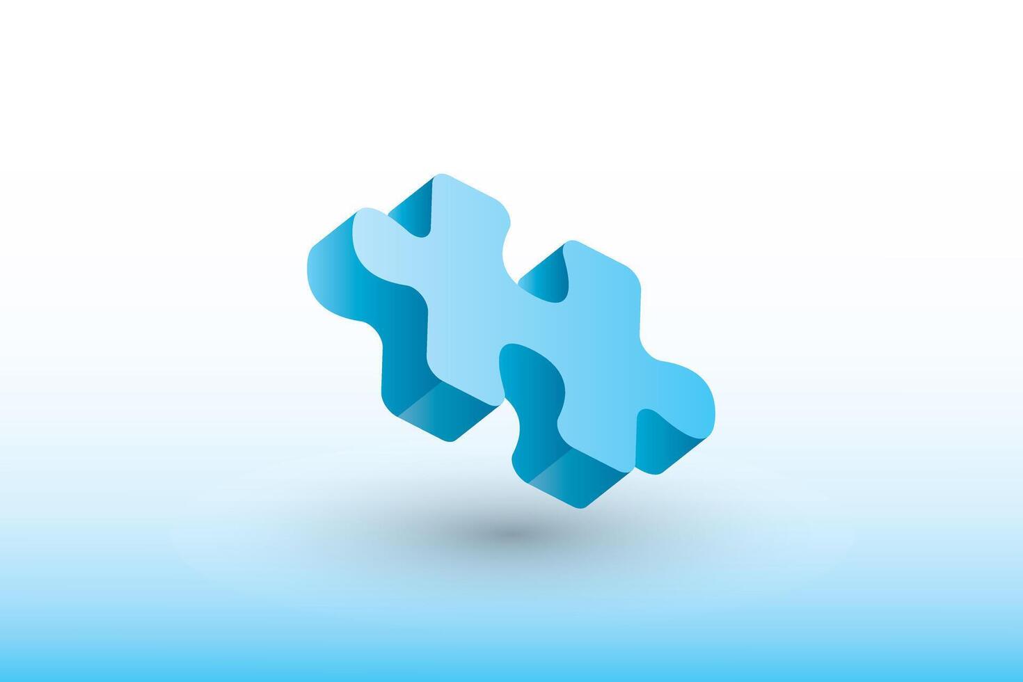 A piece of jigsaw puzzle in blue color on white background to show strategy vector