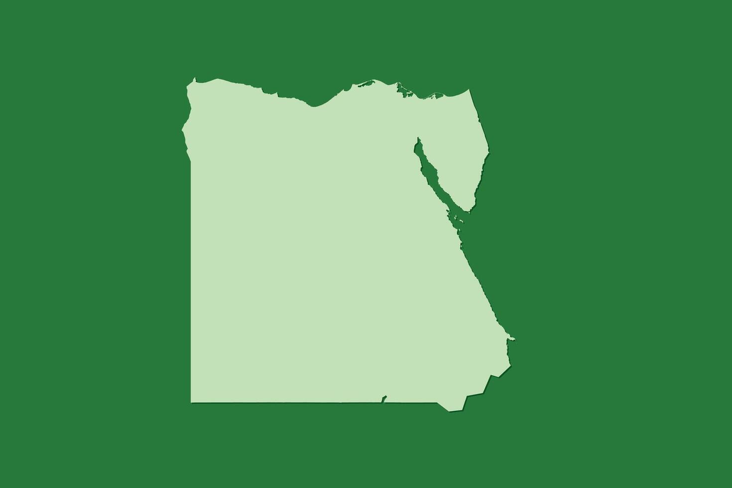 Egypt map with single land area using green color on dark background vector